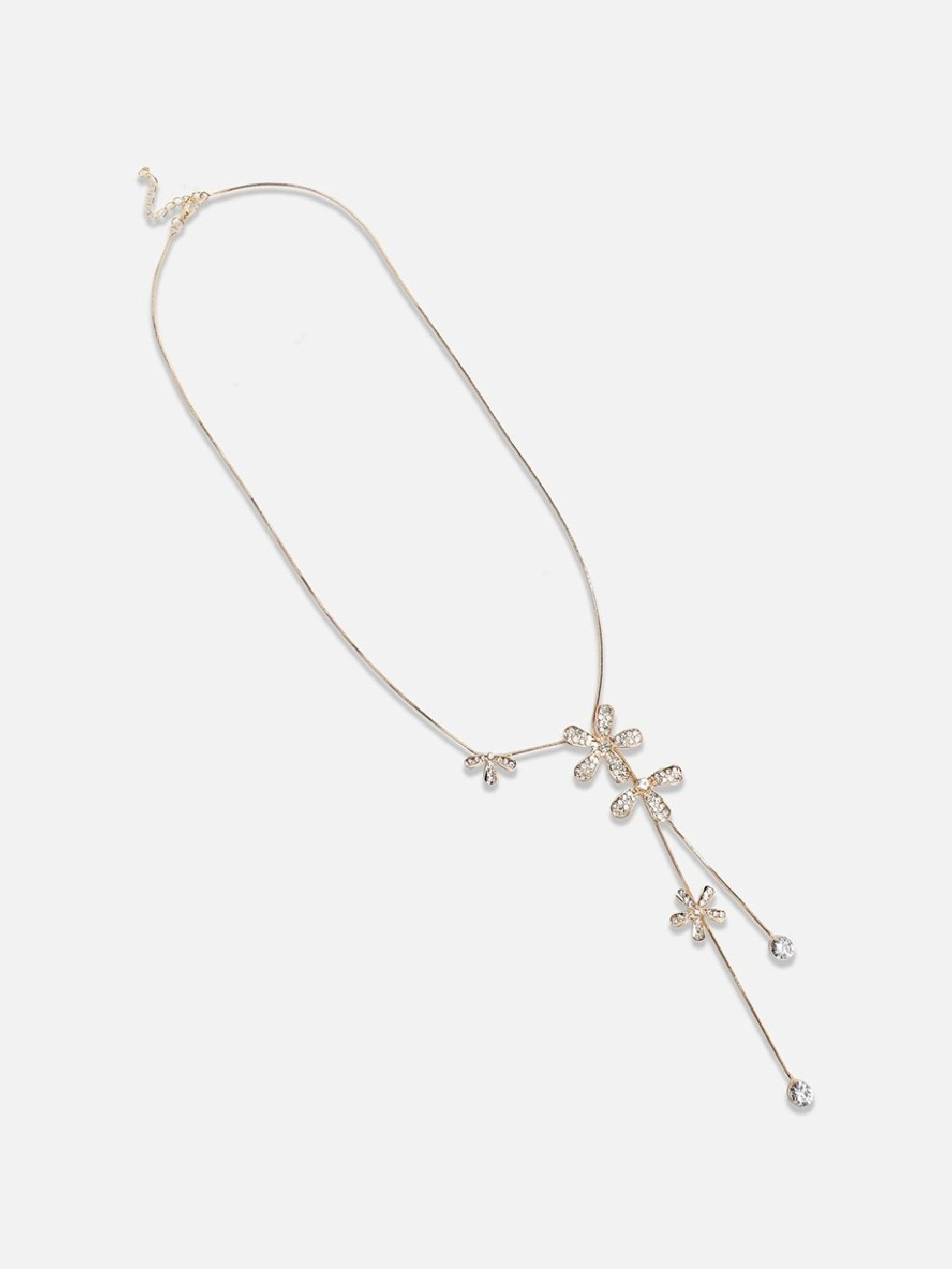 Sohi women's flower drop negligee necklace chalice silver