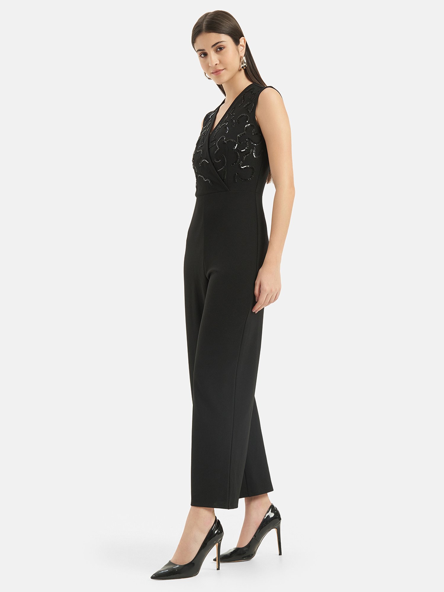 Kazo Black Embellished Jumpsuit