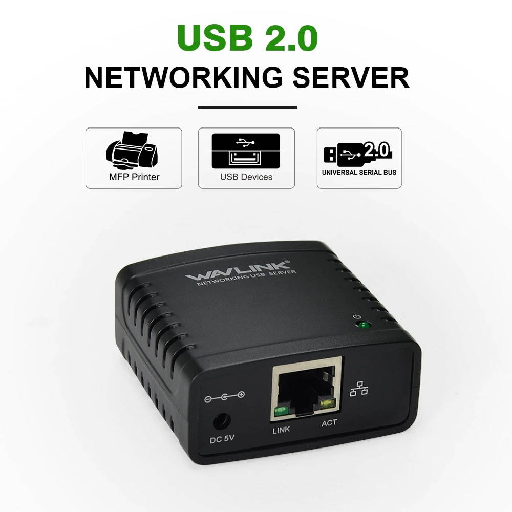 Mini  2.0 network print server 100Mbps  HUB LRP Printer Server Share a LAN Ethernet Power Adapter with Windows for Canon