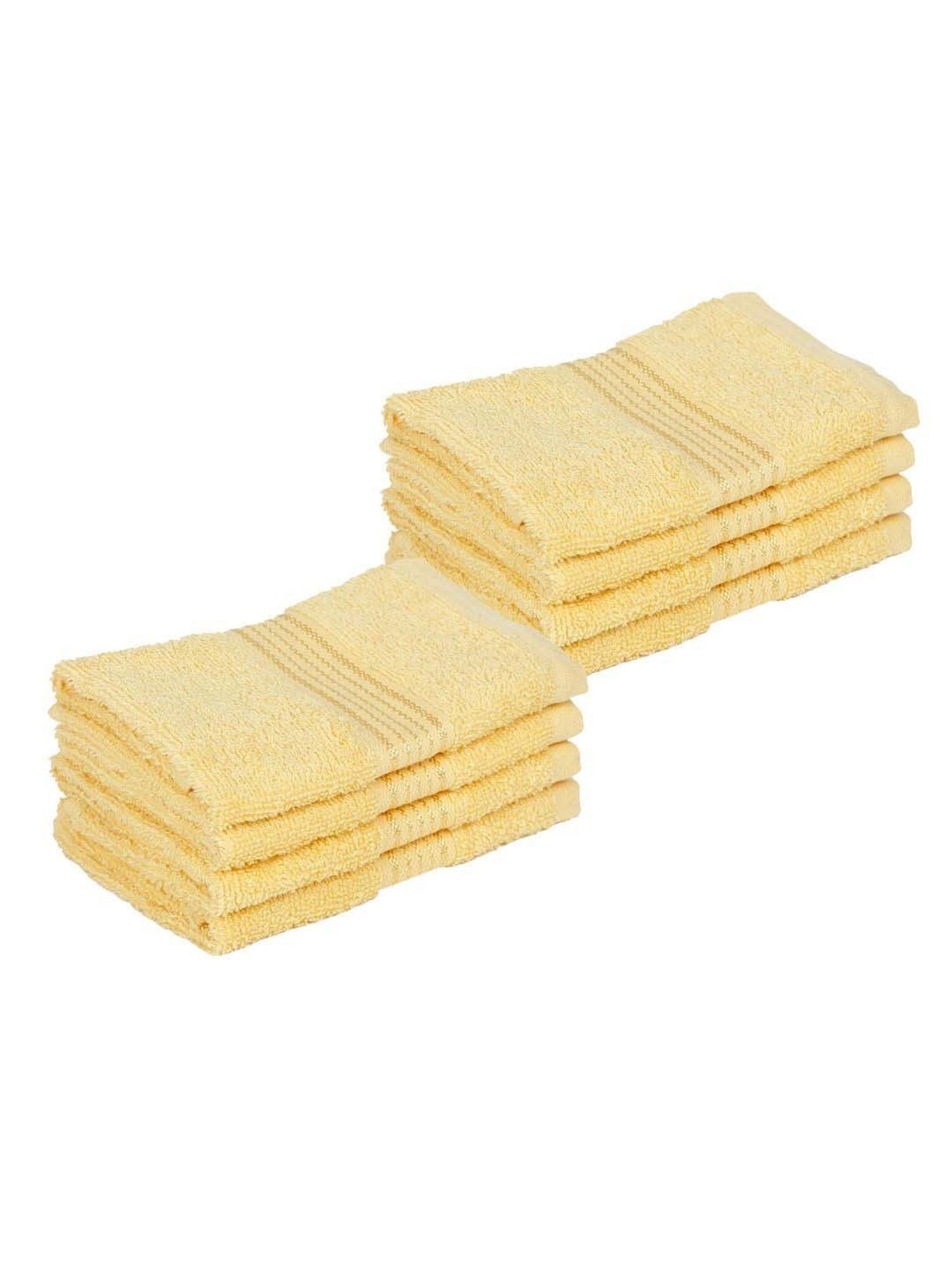 Bianca D`ross Yellow Cotton 380 GSM Super Absorbent Face Towel - Set of 8
