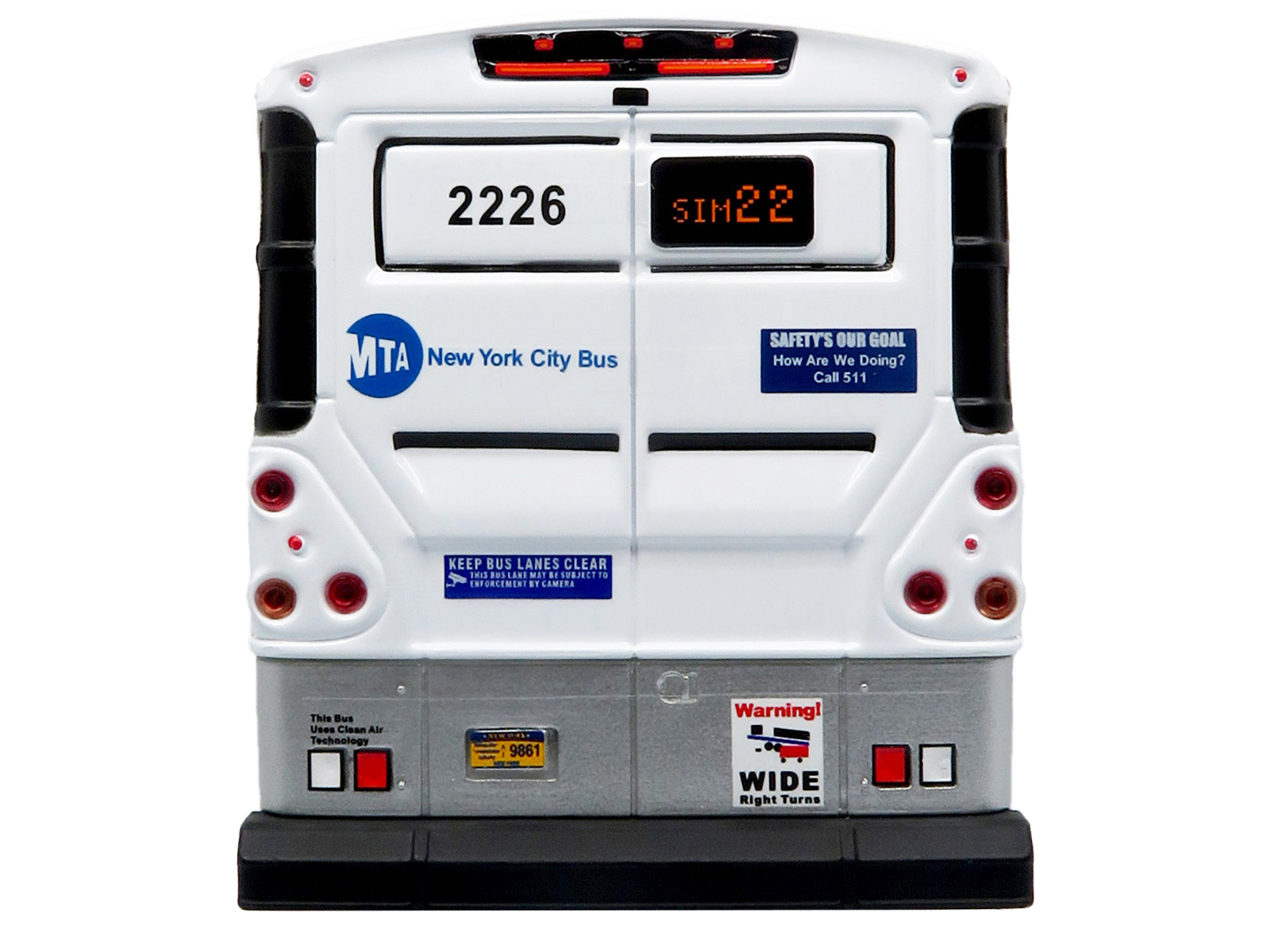 MCI D4500CT Express Coach Bus "MTA New York City Transit" White with Blue Stripes "The Bus & Motorcoach Collection" Limited Edition to 504 pieces Worldwide 1/50 Plastic Model by Iconic Replicas