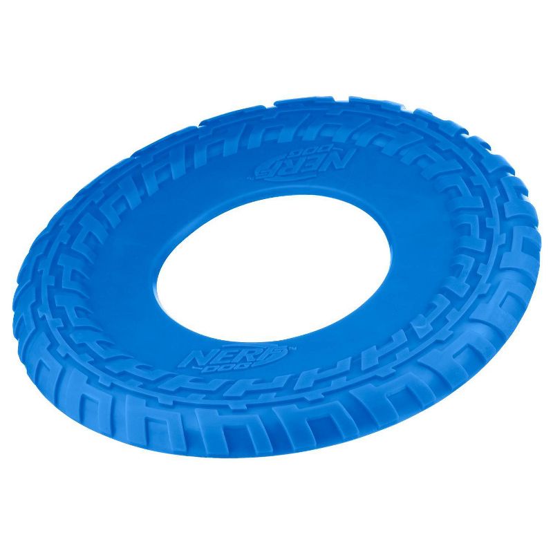 NERF Tire Flyer Dog Toy - Blue - 10"