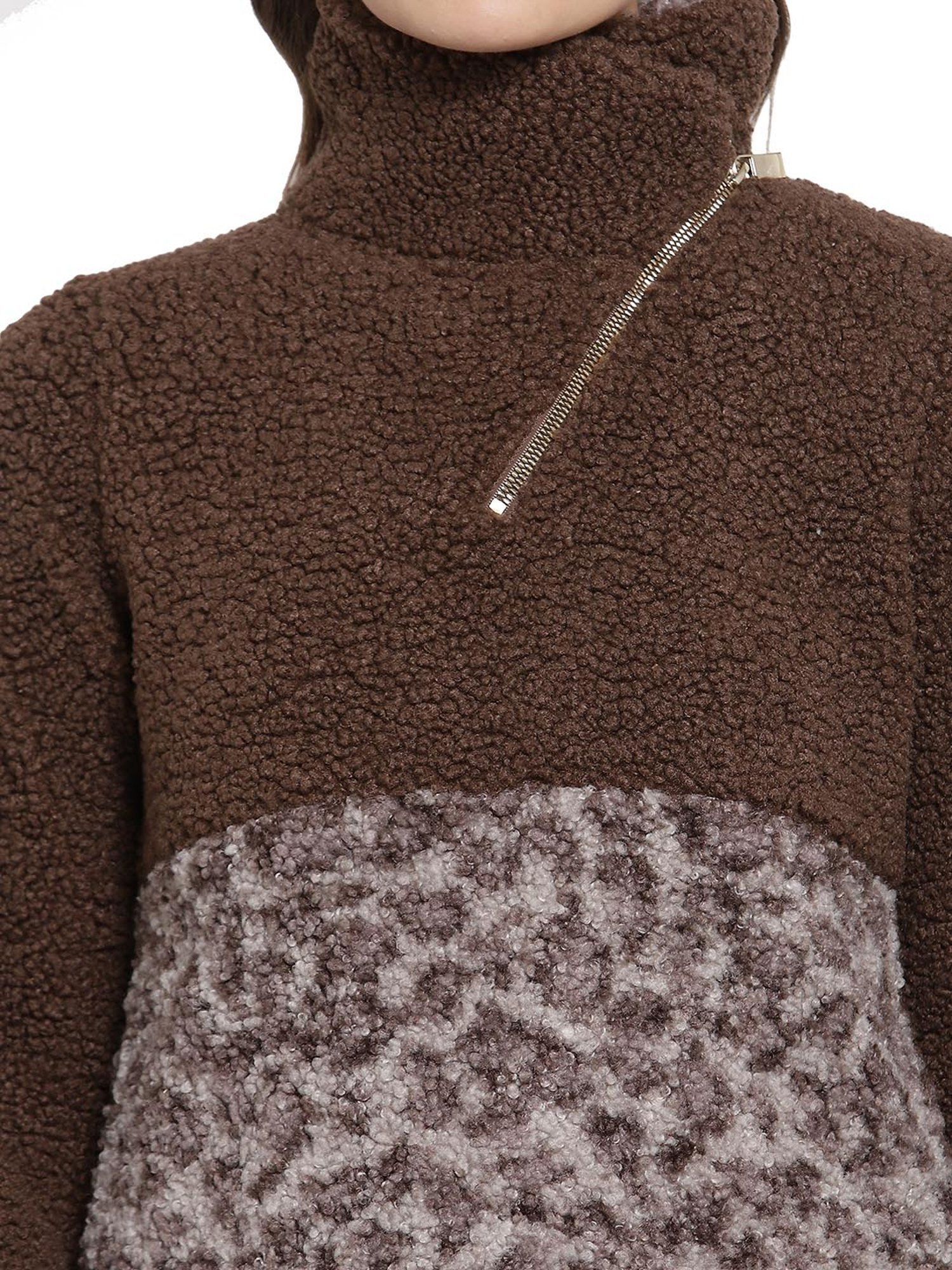 Juelle Brown Self Design Sweatshirt