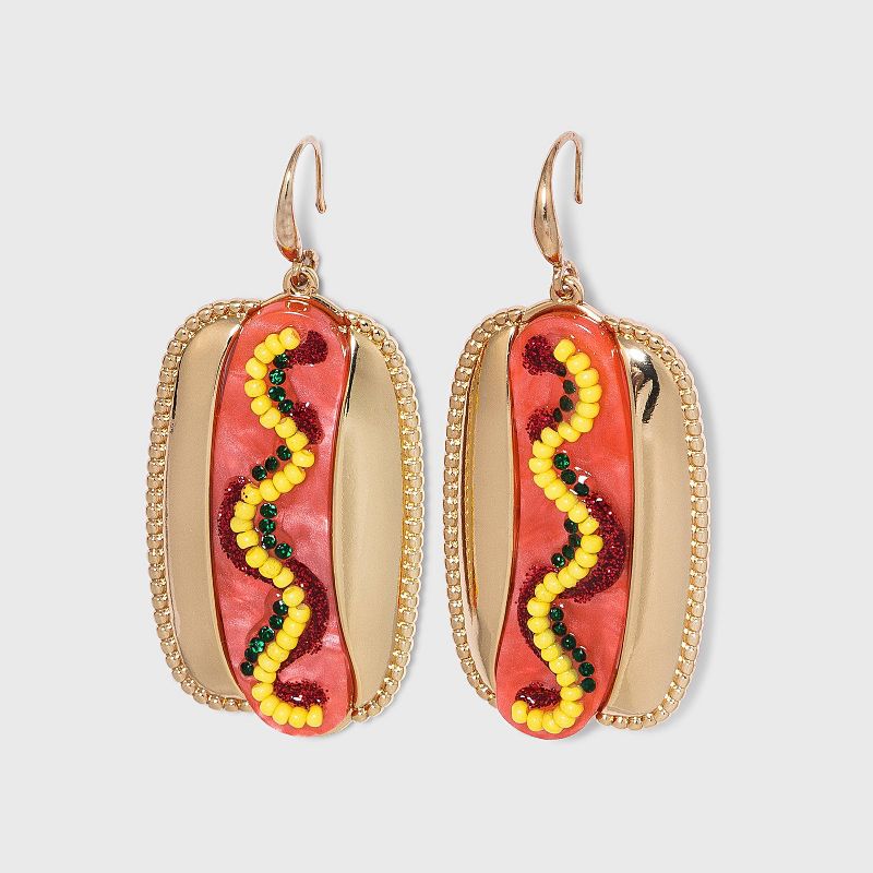 SUGARFIX by BaubleBar Hot Dog Drop Earrings - Red