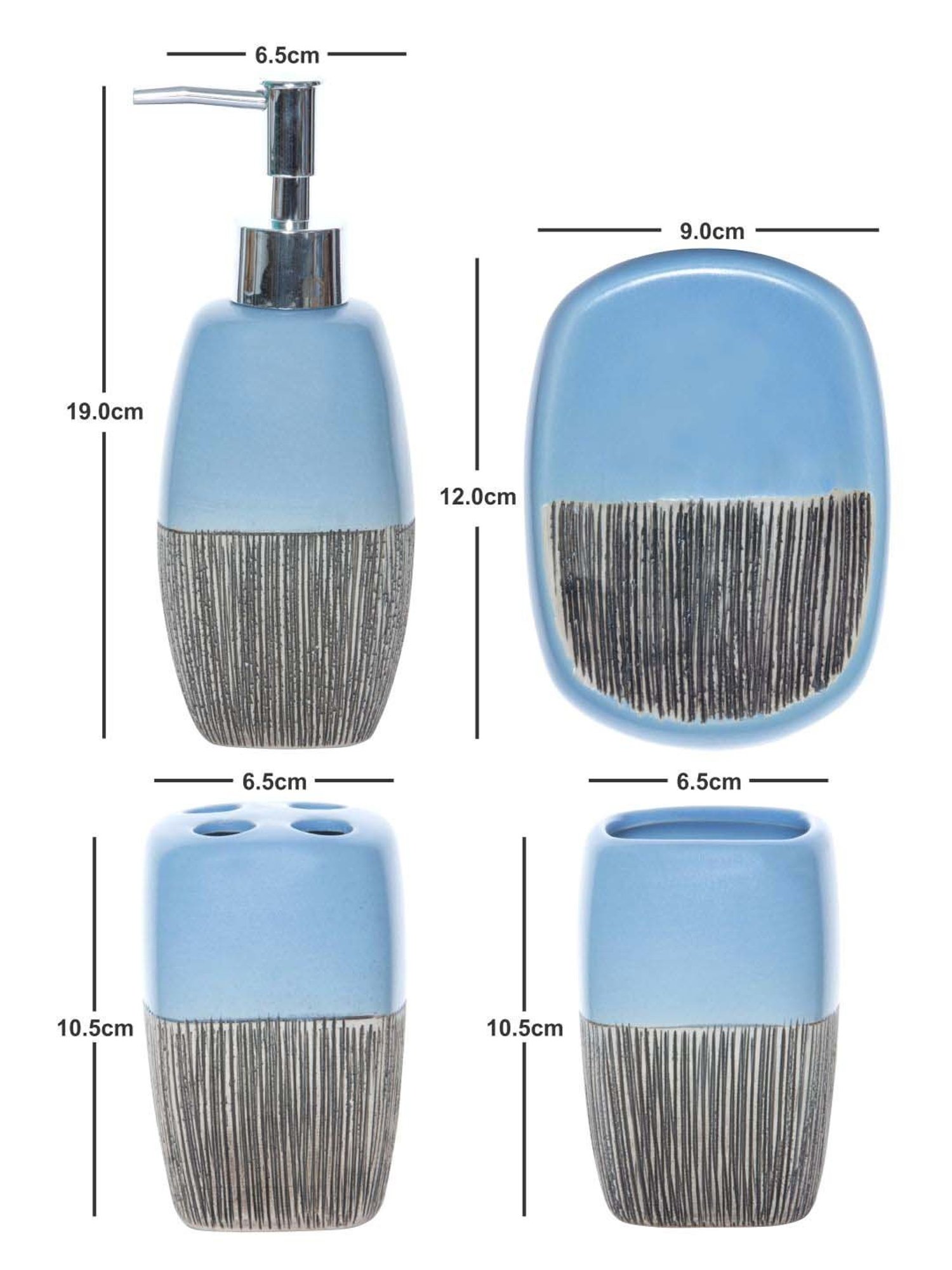 VarEesha Aztec Multicolor Ceramic Bath Accessories - Set of 2