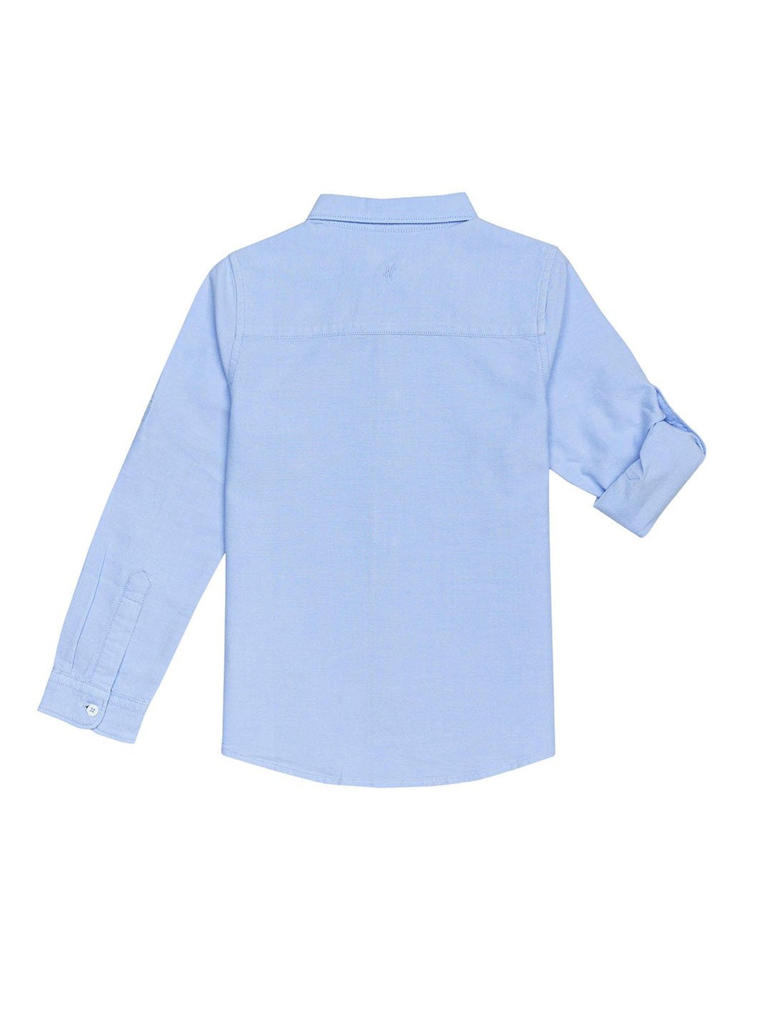 H by Hamleys Boys Blue Solid Full Sleeves Shirt