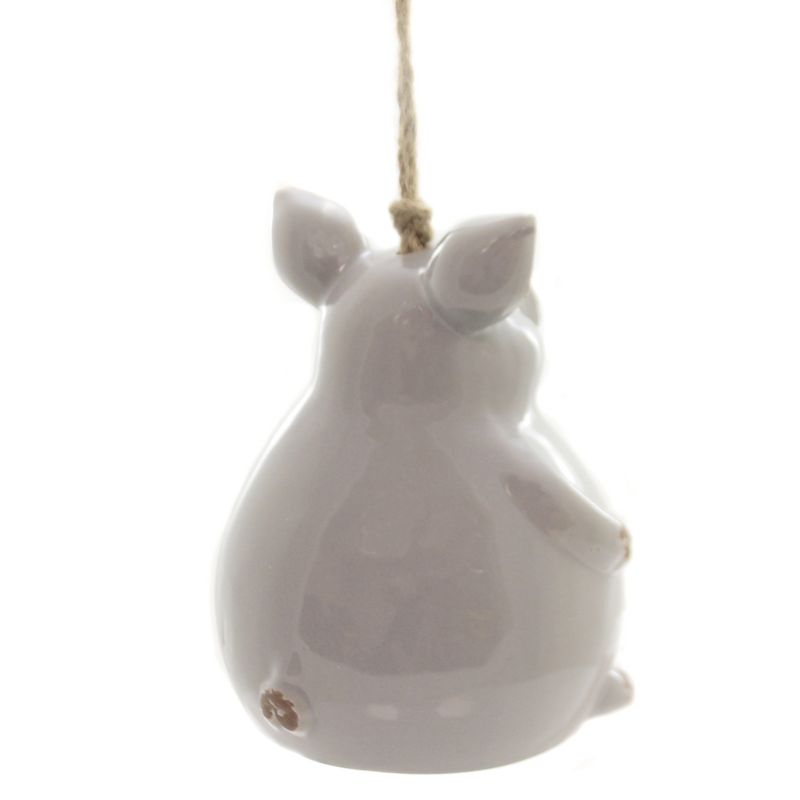 Home & Garden 6.5" Ceramic Pig Birdhouse Summer Spring Manual Woodworkers And Weavers  -  Bird And Insect Houses