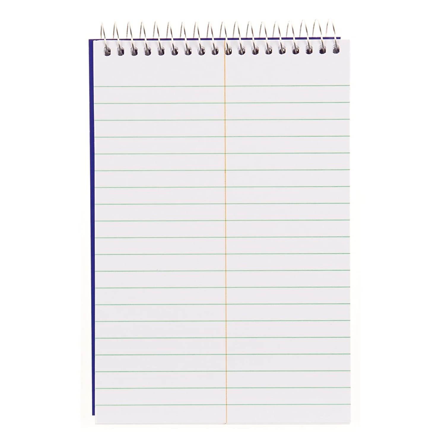 Blueline Steno Note Pad, Spiral Top Binding with Flexible Blue Cover, 6" x 9", 360 Pages (AT12B)