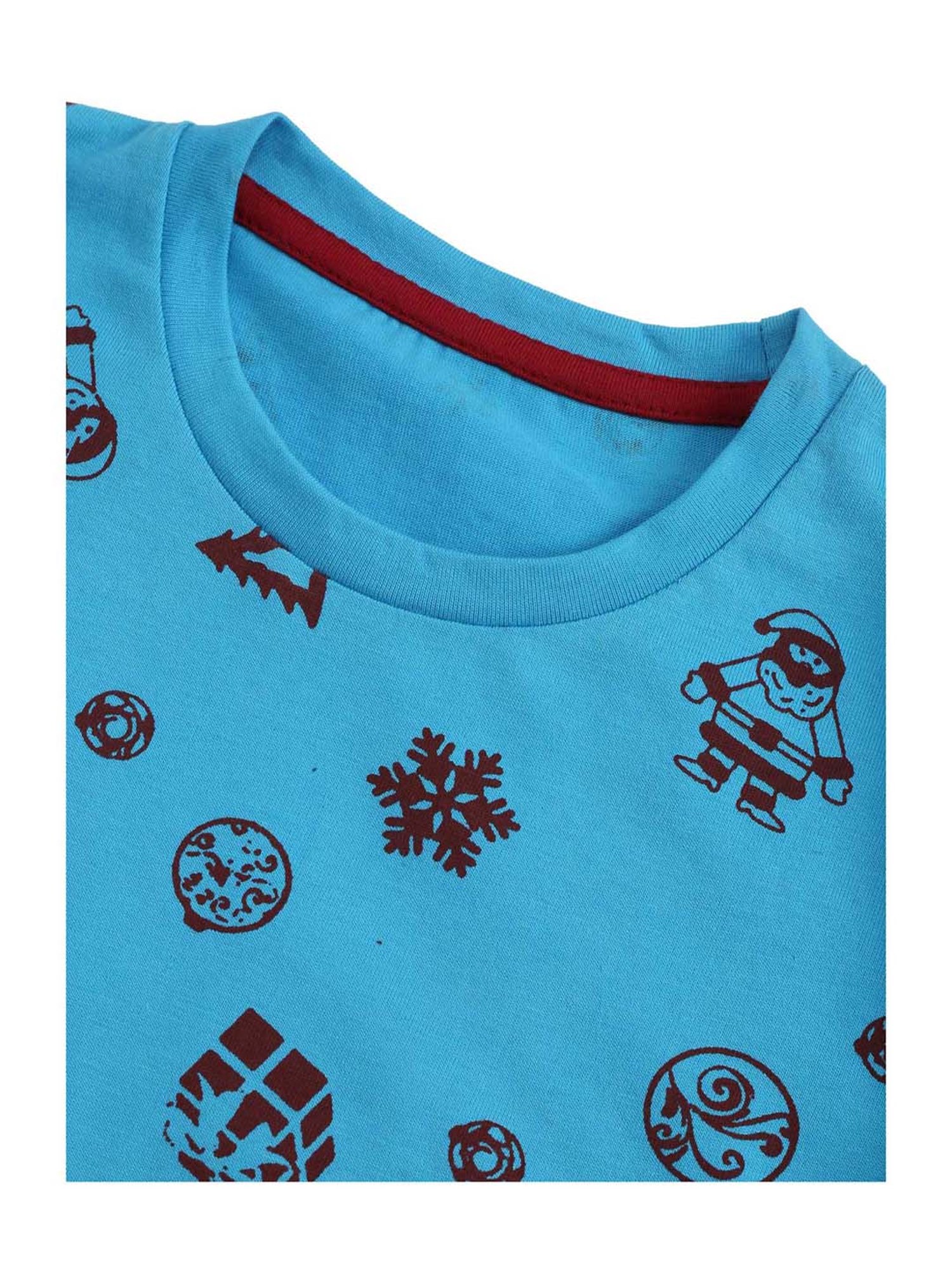 Kids Craft Blue Printed T-Shirt with Pyjamas