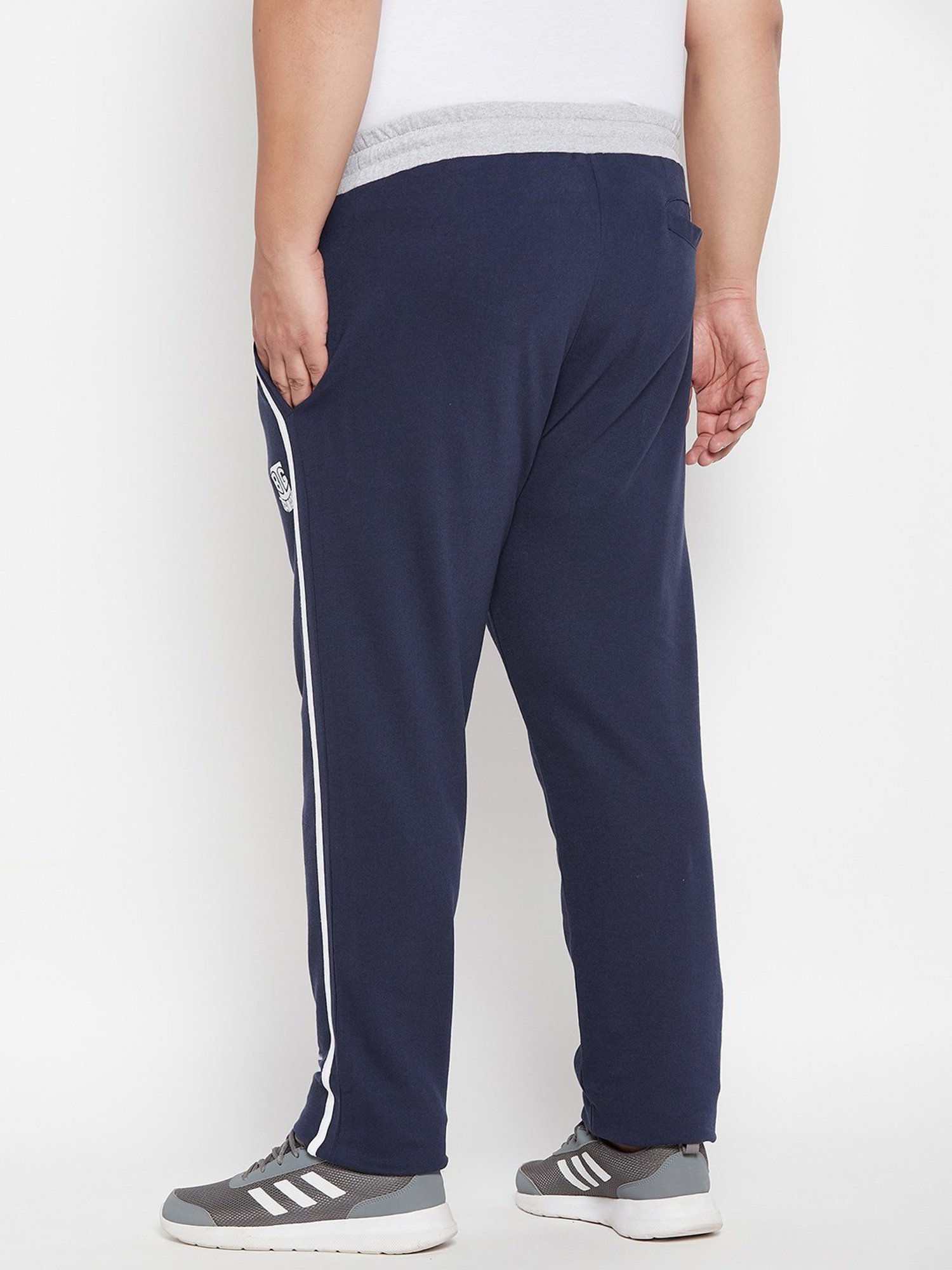 Bigbanana Navy Cotton Regular Fit Printed Trackpants