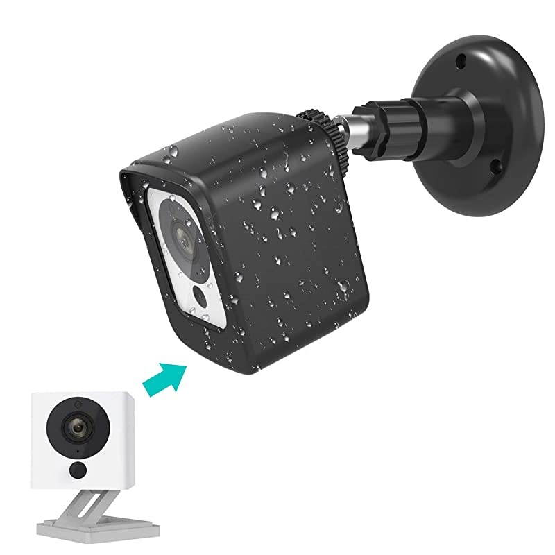 Cam Camera Wall Mount Bracket COOWUFAN Weather Proof 360 Degree Protective Adjustable Housing Mount and Cover for Cam V2 V1 and Ismart Spot Camera Indoor Outdoor Black1 Pack