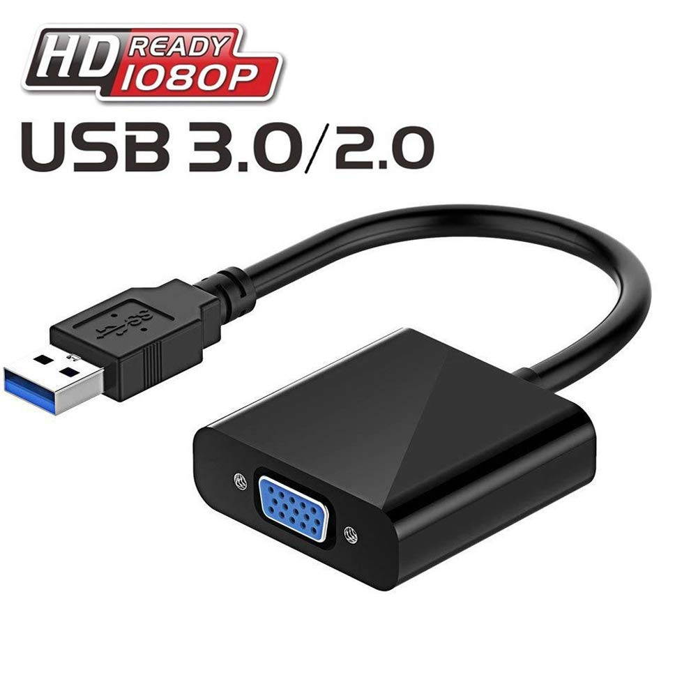 Wanmingtek USB 3.0/2.0 to VGA Adapter, High Speed USB to VGA Adapter PC Laptop Full HD External Video Card Multi-Display Video Converter for Win 7/8/10, NO Need CD Driver (Blue)