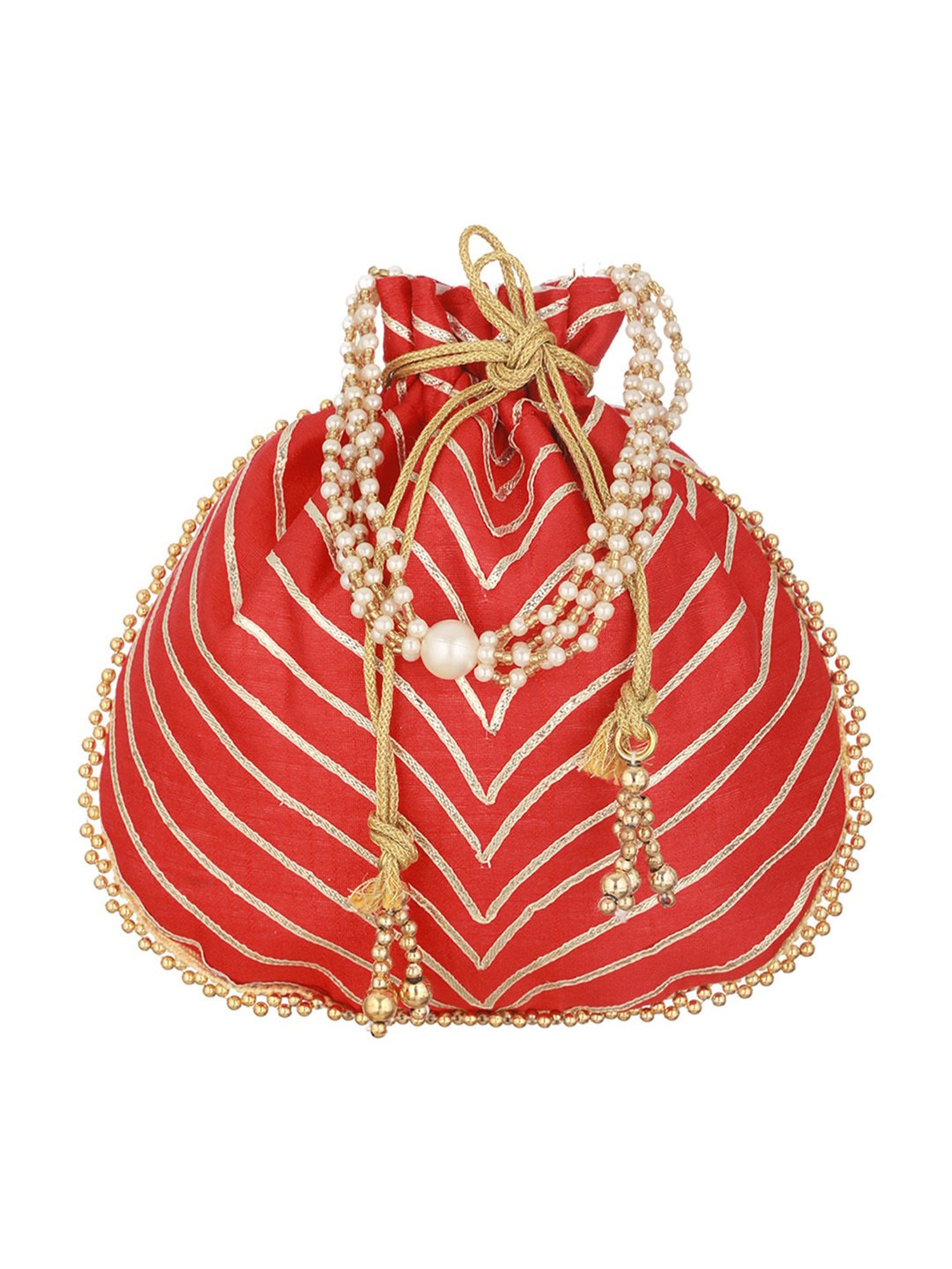 Aatmana Red & Gold Embellished Small Potli