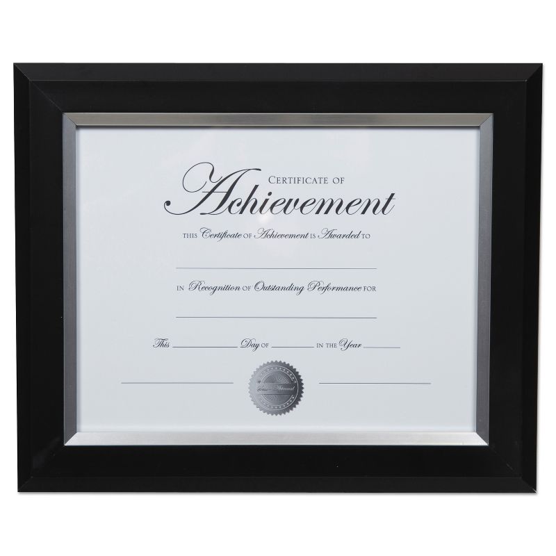DAX 2-Tone Document Frame, 8 1/2 x 11 Insert, Black/Silver Frame N16984NT