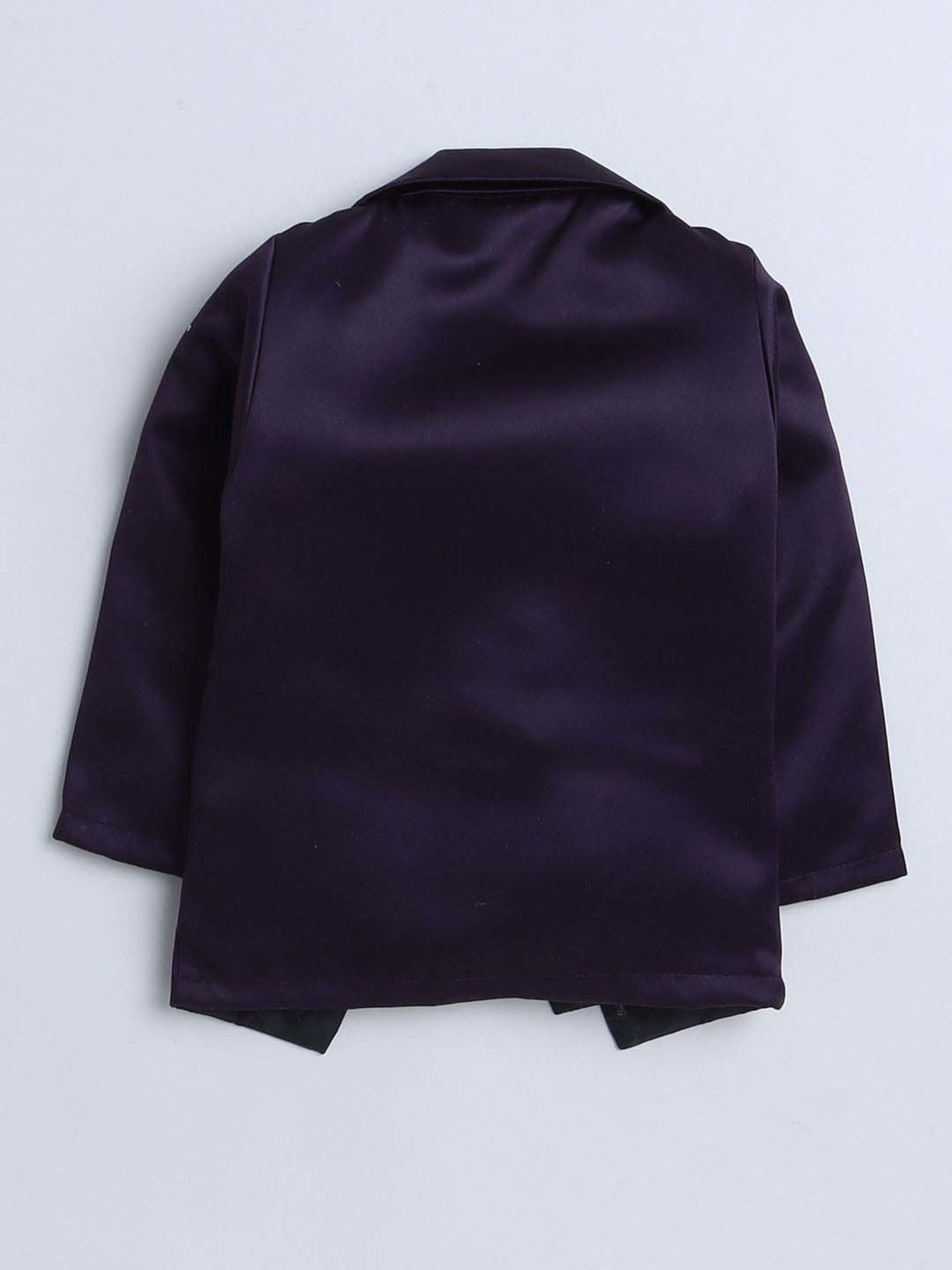 Fourfolds Boys Purple Solid Full Sleeves Clothing Set