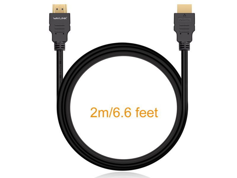 Wavlink 4K HDMI Cable - 6.6ft  Zinc Alloy Shell HDMI Male to HDMI Male cable - Braided Cord (30AWG) - High Speed with Ethernet & Audio Return - Support 4K 2160p, HD 1080p, 3D