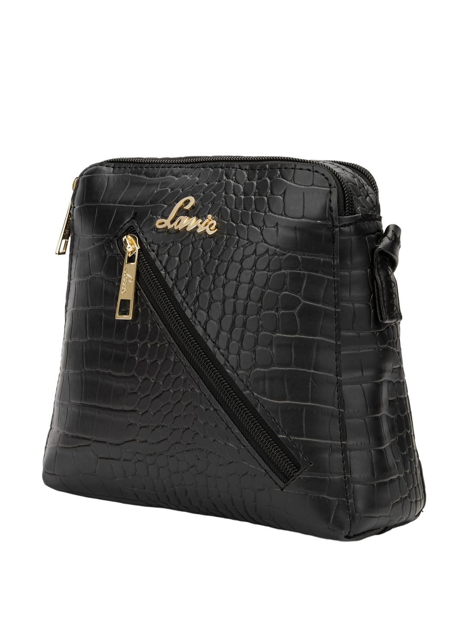 Lavie Black Textured Small Sling Handbag