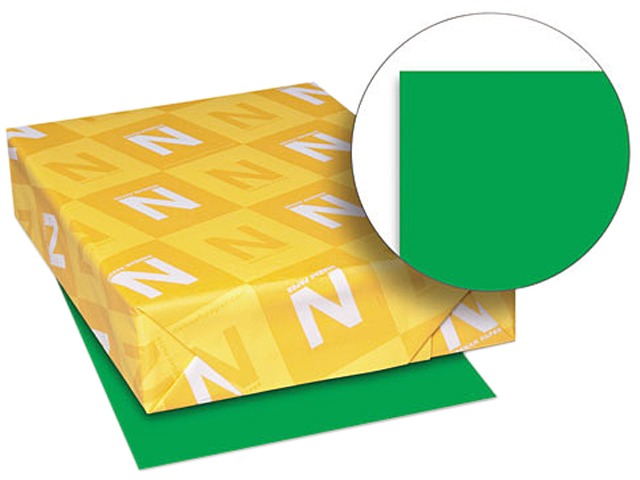 Wausau Paper 22741 Astrobrights Colored Card Stock, 65 lbs., 8-1/2 x 11, Gamma Green, 250 Sheets