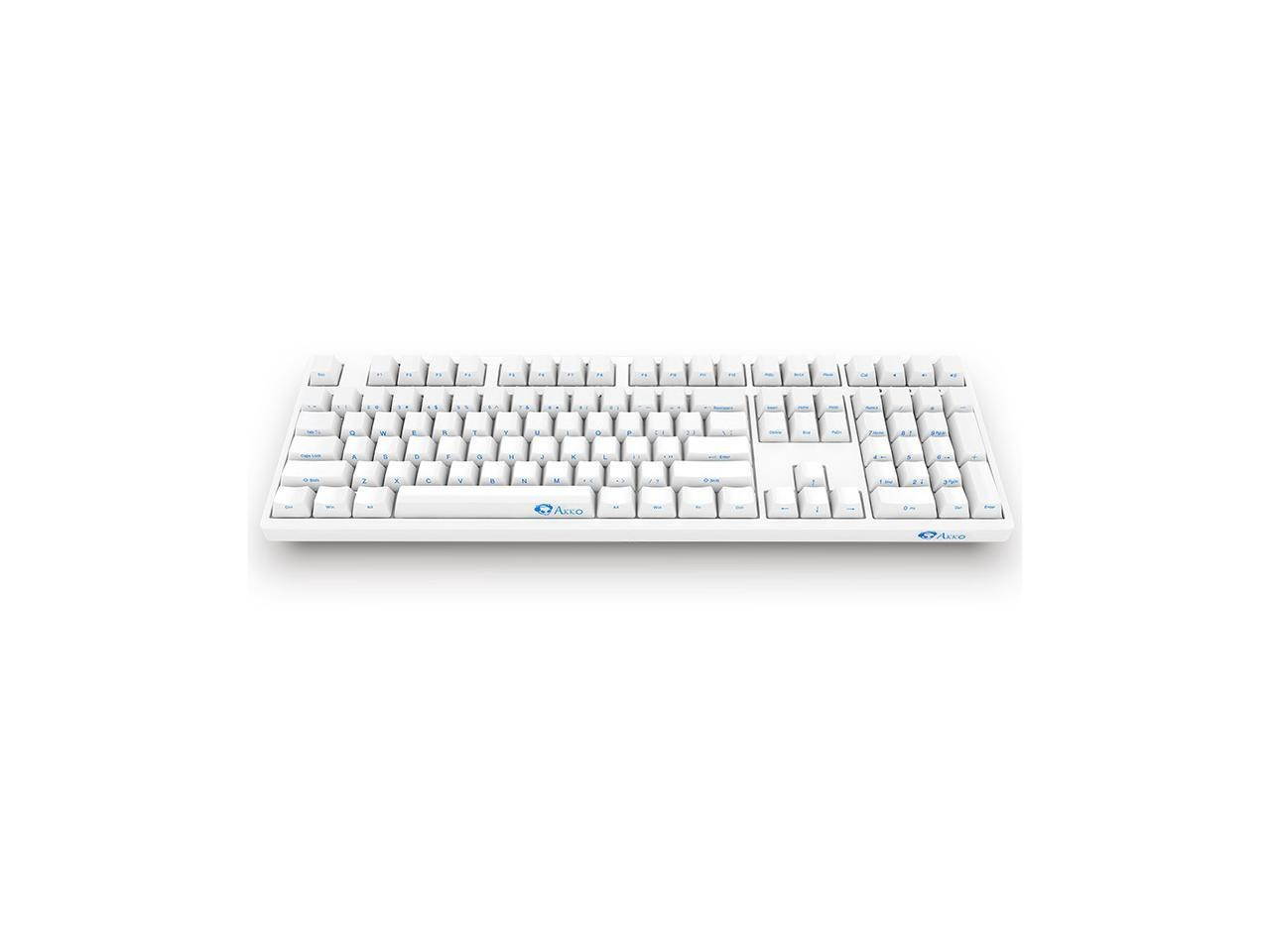 Akko 3108 Full Size Gaming Mechanical Keyboard Cherry MX Brown Switch Double Shot Dye Sub PBT Keycaps NKRO Detachable USB Type-C Wired Side Printed/Carved Letter White