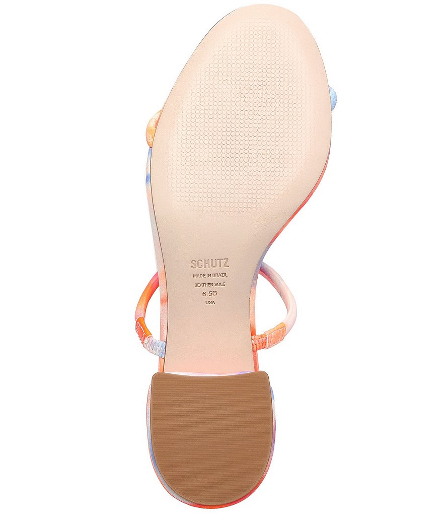 Schutz Kyra Tie-Dye Suede Sculptural Heel Dress Sandals
