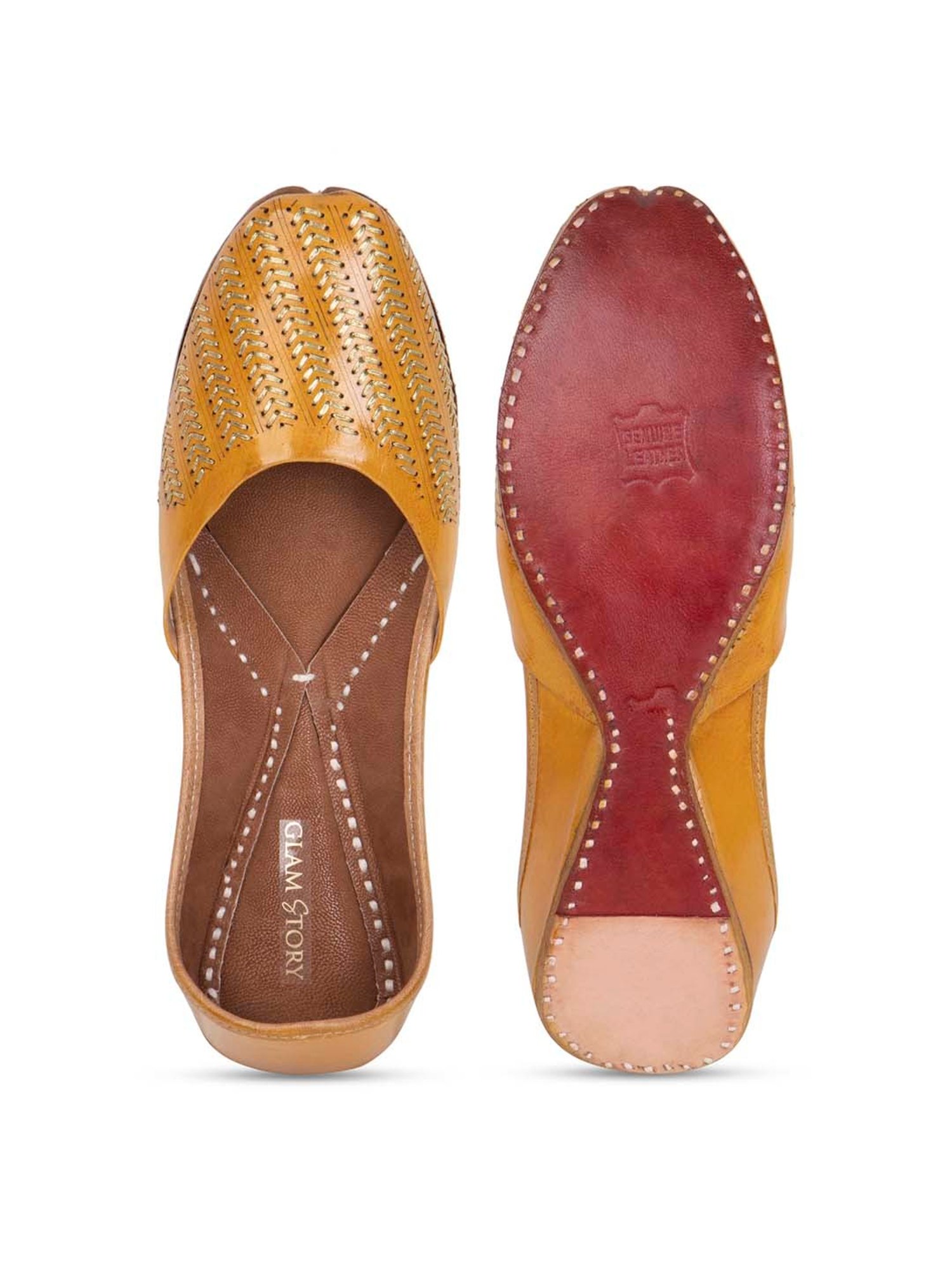 Glam Story Women's Mustard Ethnic Juttis