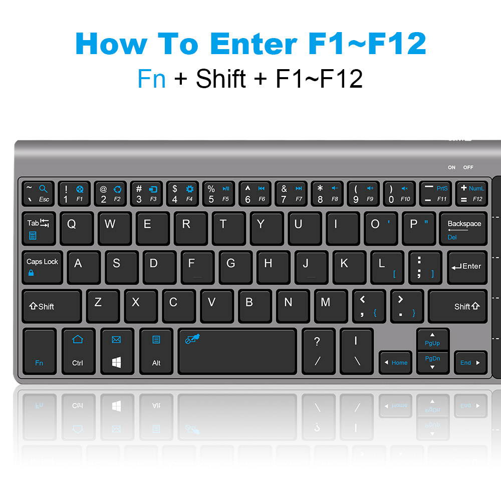 CHONCHOW 2.4G Mini Wireless Keyboard Touchpad Protable USB Keyboard Air Mouse for Mac PC Window 7/10 Vista Android Smart TV Box