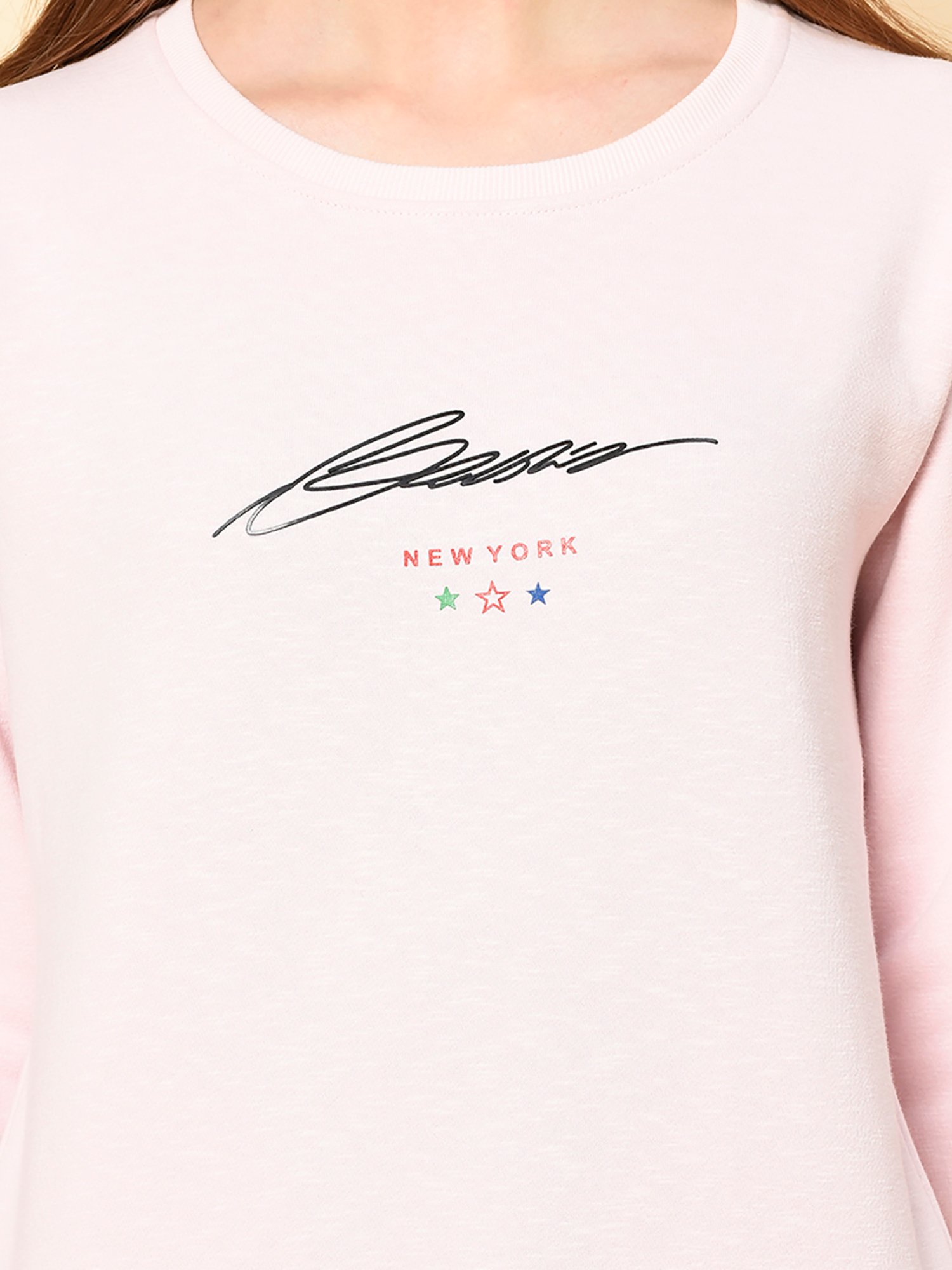 TAB91 Light Pink Graphic Print Sweatshirt