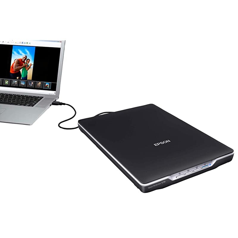 Perfection V19 Color Photo & Document Scanner with scan-to-cloud & 4800 dpi optical resolution , Black