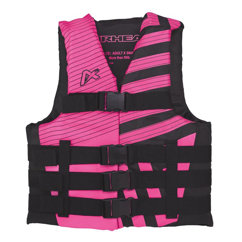 Airhead Trend Unisex Safety Life Jacket Vest for Men or Women Boat Fishing, Kayaking, Water Skiing, and Boating, Adult 2XL-3XL (Pink/Black)