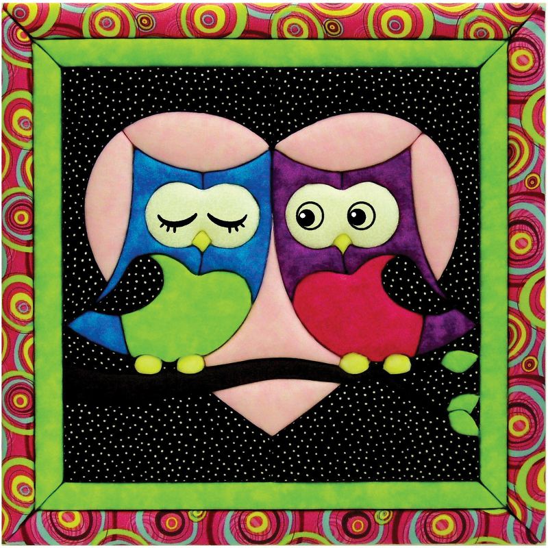 Quilt-Magic No Sew Wall Hanging Kit-Love Owls