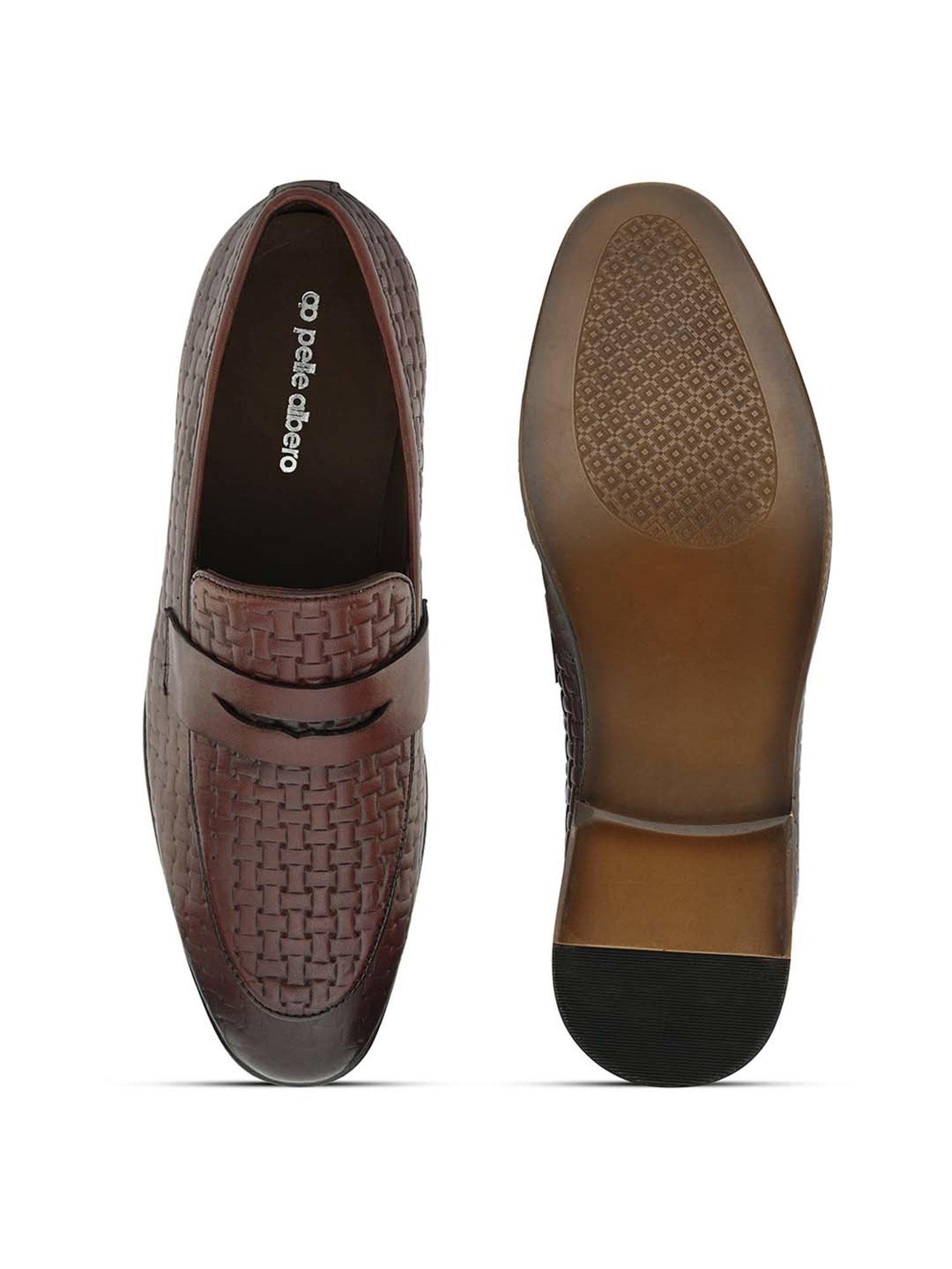 Pelle Albero Men's Maroon Formal Loafers