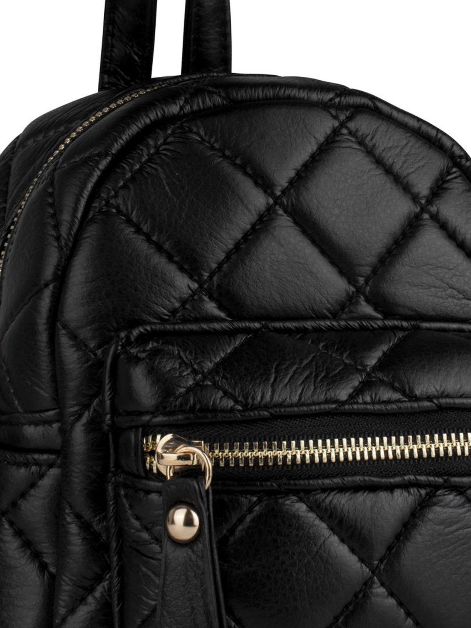 Angeline Black PU Small Backpack