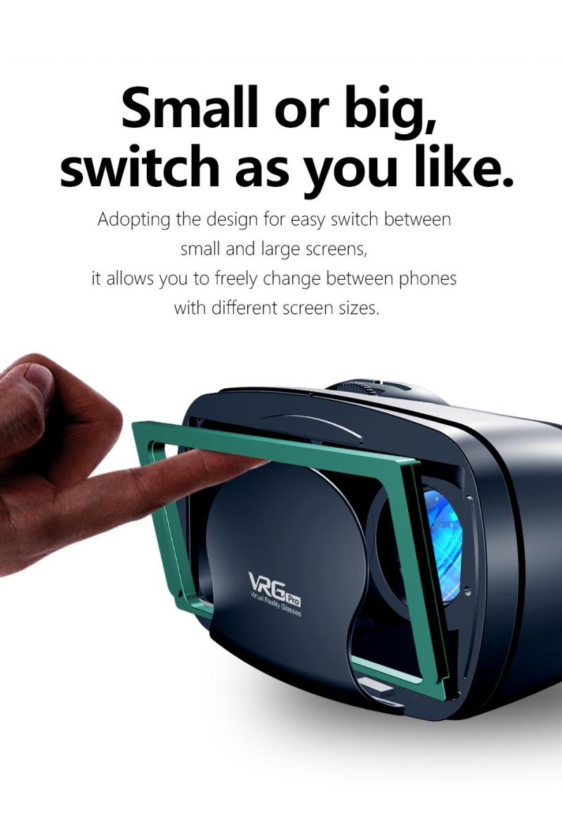 VRG PRO+  VR glasses Virtual Reality 3D Glasses Full Screen Visual Wide-Angle VR Glasses For 5 to 7 inch Smartphones without Blue-ray