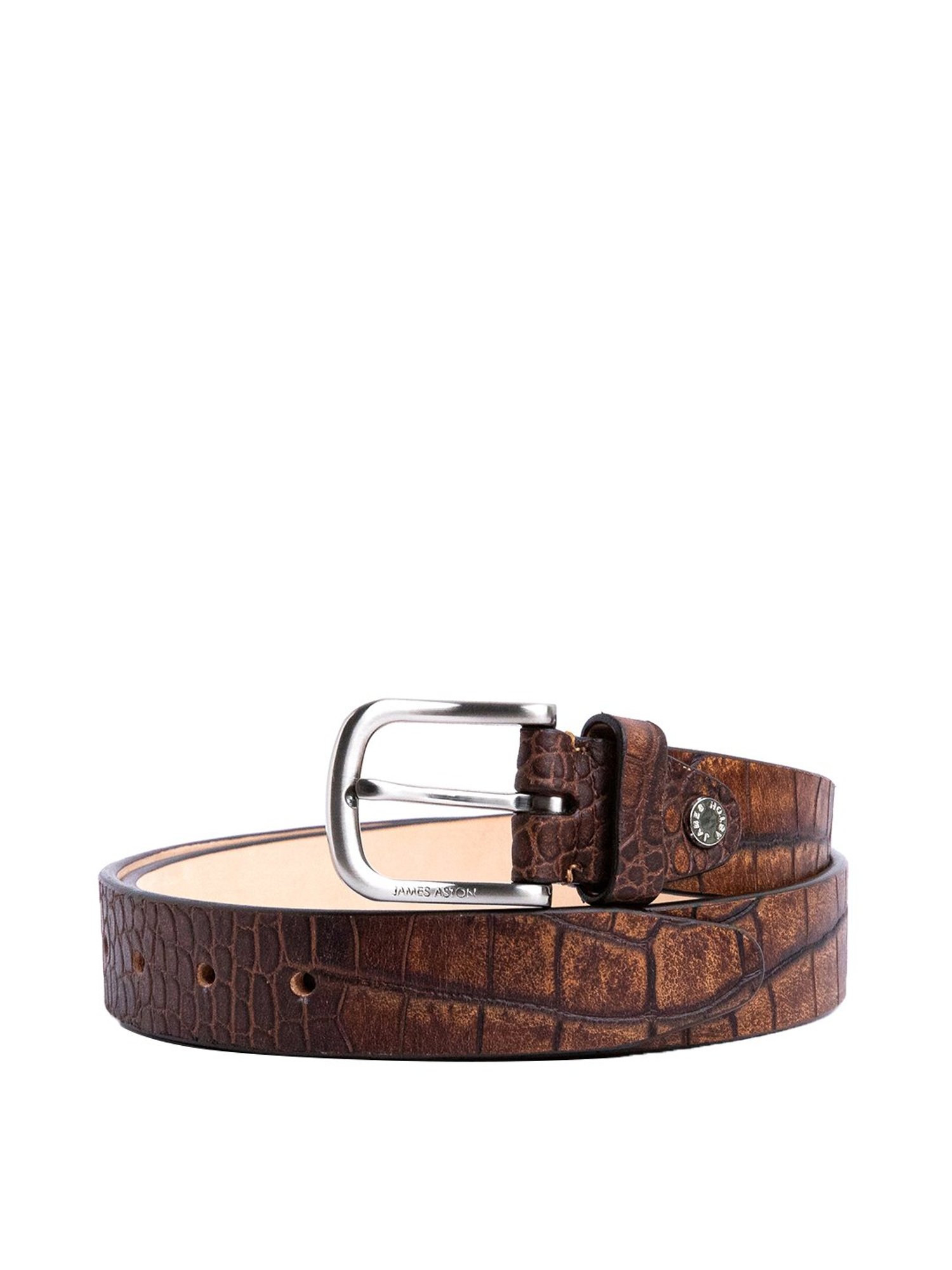 James Aston Brown Leather Waist Belt for Men