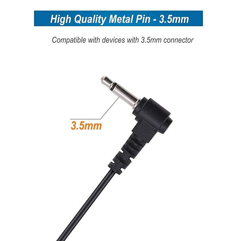 1 Pin 35mm Listen Only Earpiece Soft Rubber D Shape Earhook Earpiece for Two Way Radios Speaker Mics 1 Pack