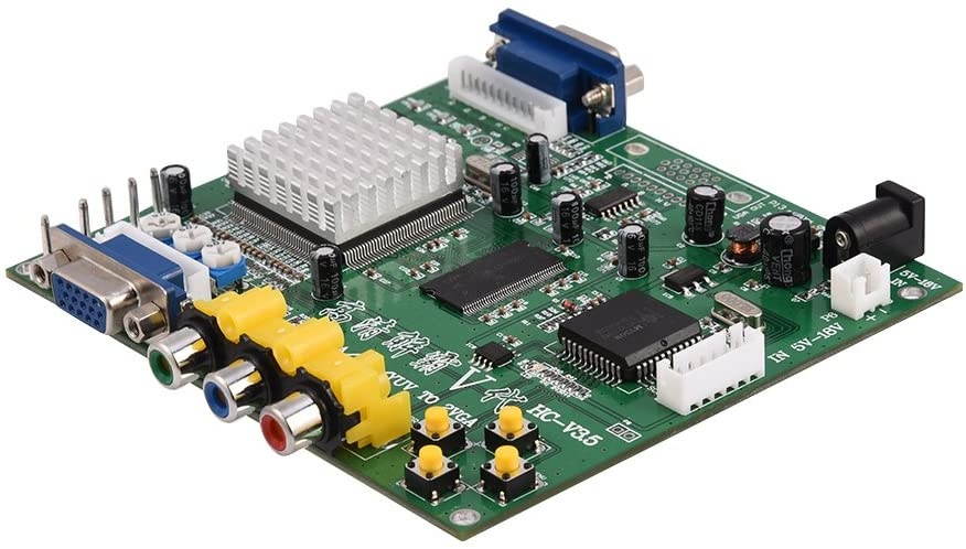 Hakeeta HD Game Video Converter Board for CRT LCD PDP Monitor, CGA/EGA/YUV/RGB to VGA Arcade, Support Image Control, 3 Ports, Easy to Install, Lightweight