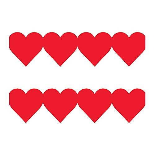 Hygloss Products Red Hearts Die-Cut Bulletin Board Border &ndash; Classroom Decoration &ndash; 3 x 36 Inch, 12 Pack