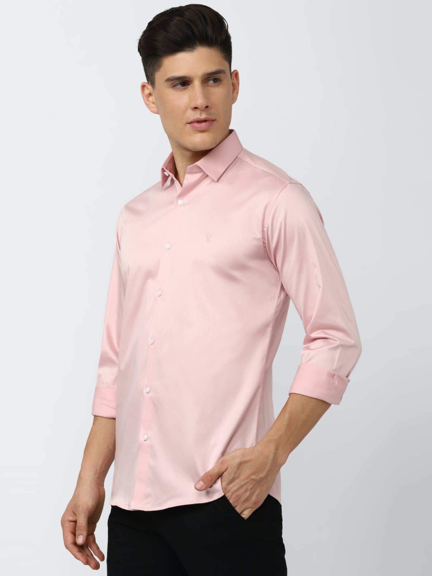 V Dot Pink Slim Fit Shirt
