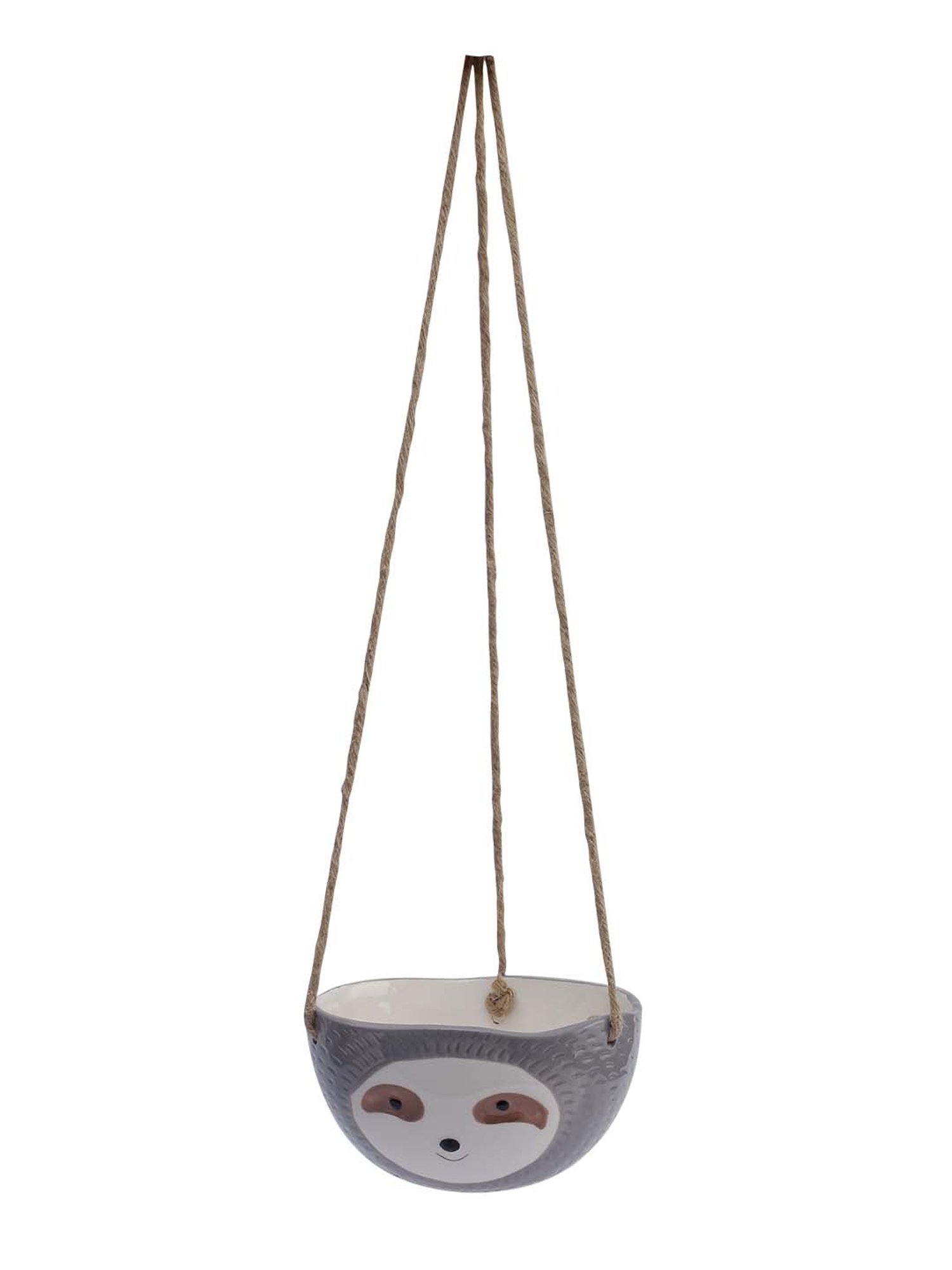 Aapno Rajasthan Winter Collection Grey Ceramic Baby Face Hanging Planter - Set of 1