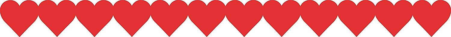 Hygloss Products Red Hearts Die-Cut Bulletin Board Border &ndash; Classroom Decoration &ndash; 3 x 36 Inch, 12 Pack
