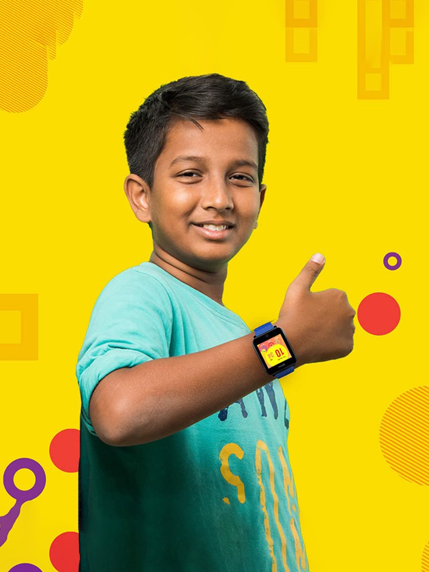 GOQii Smart Vital Junior for Kids Fitness with 3 Months Health Coaching Smartwatch (Blue & White)