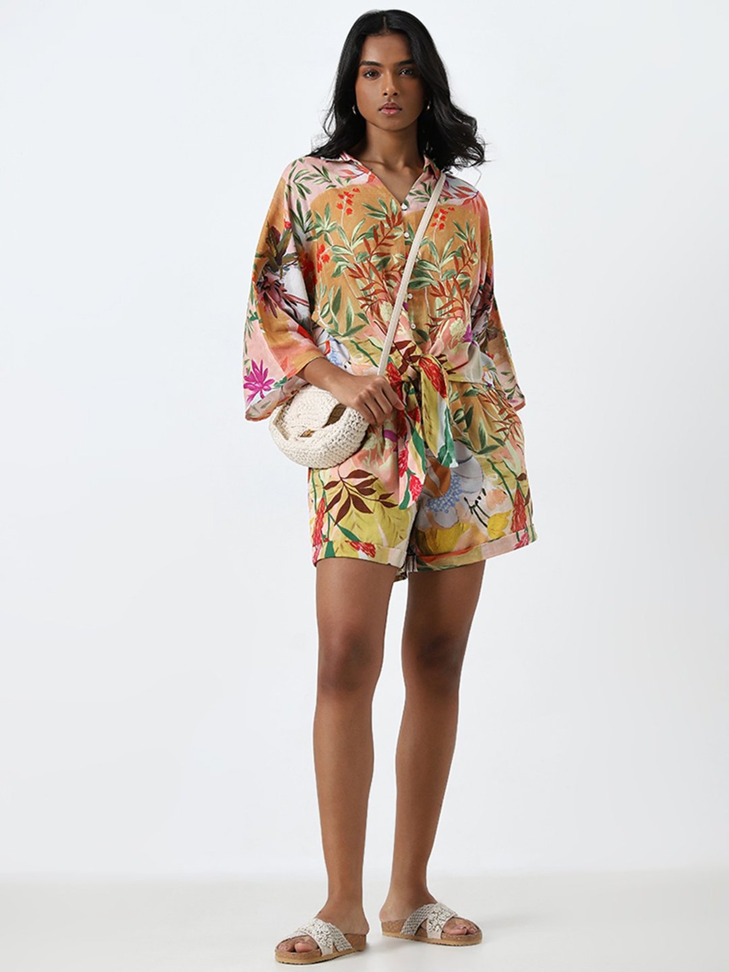 LOV by Westside Multicolour Leaf Printed Blouse