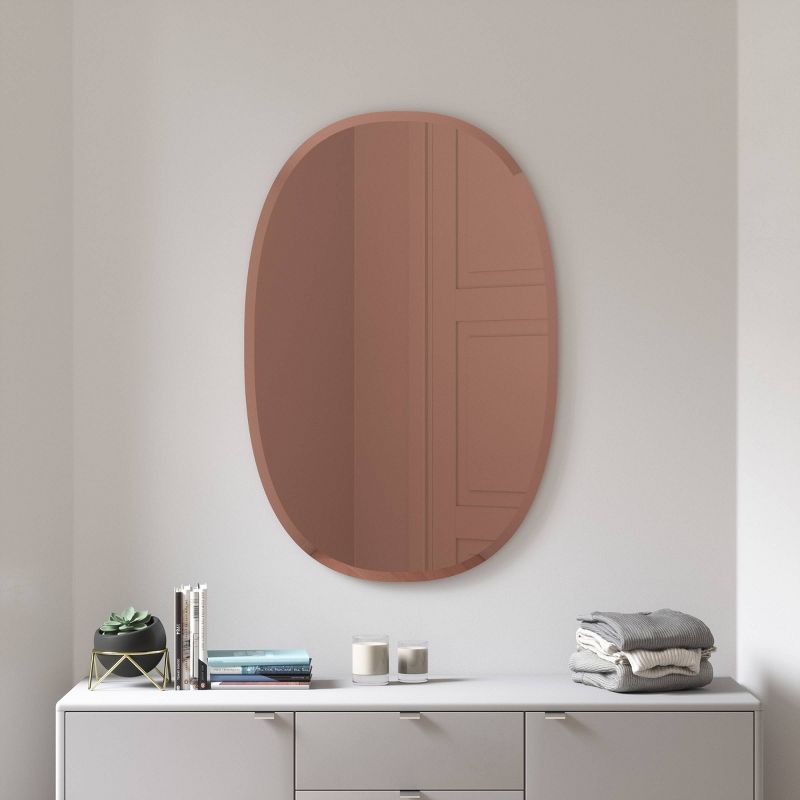 24"x 36" Hub Bevy Beveled Oval Wall Mirror Copper - Umbra