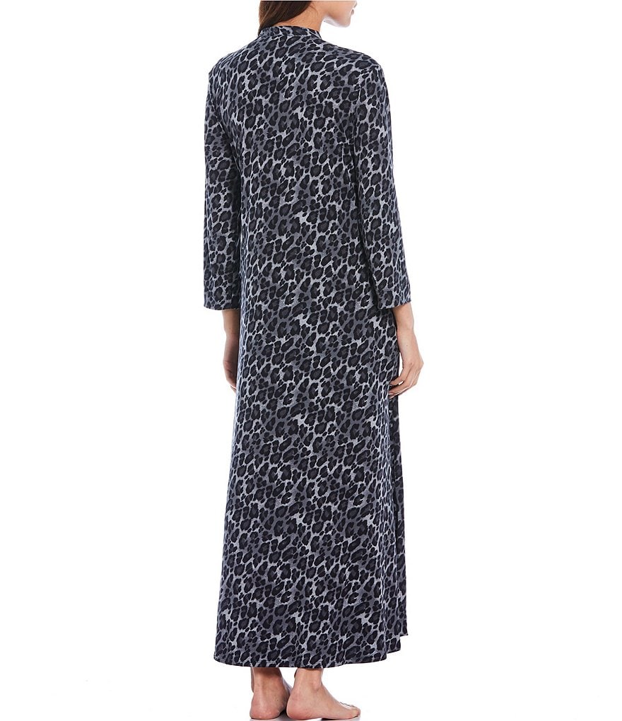N Natori Wild Instinct Animal Print Jersey Knit Caftan