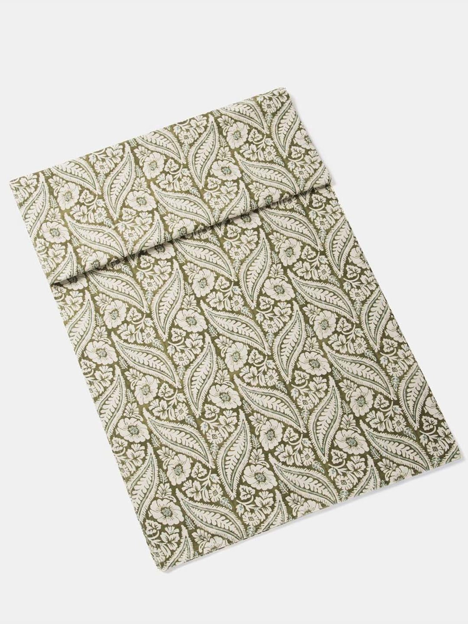 Fabindia Home Standalone Grey Cotton 118 TC Printed Double Bedsheet With 2 Pillow Cover