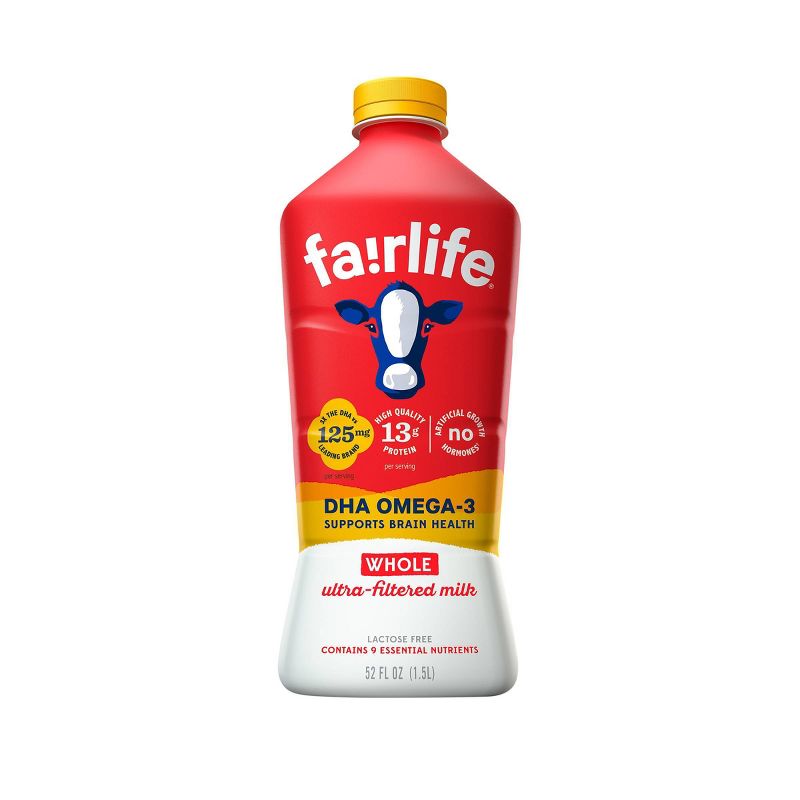 Fairlife Lactose-Free DHA Omega-3 Ultra-Filtered Whole Milk - 52 fl oz