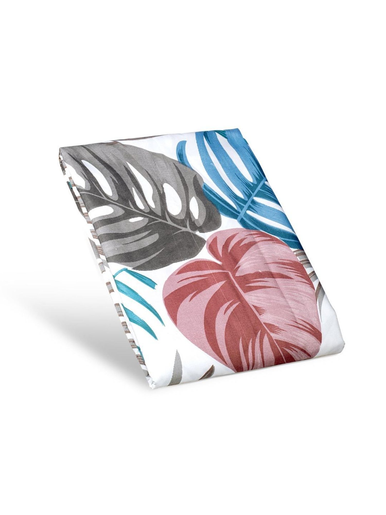 @home Utopia Foliole Floral Blue 110 GSM Cotton Blend Double Bed Sheet with 2 Pillow Covers