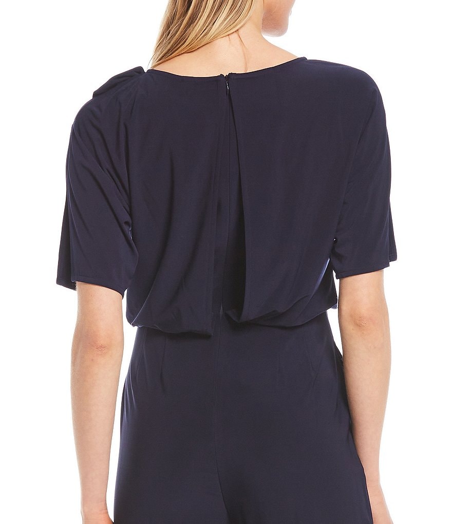 Vince Camuto Short Sleeve Tie Shoulder Blouson Jumpsuit