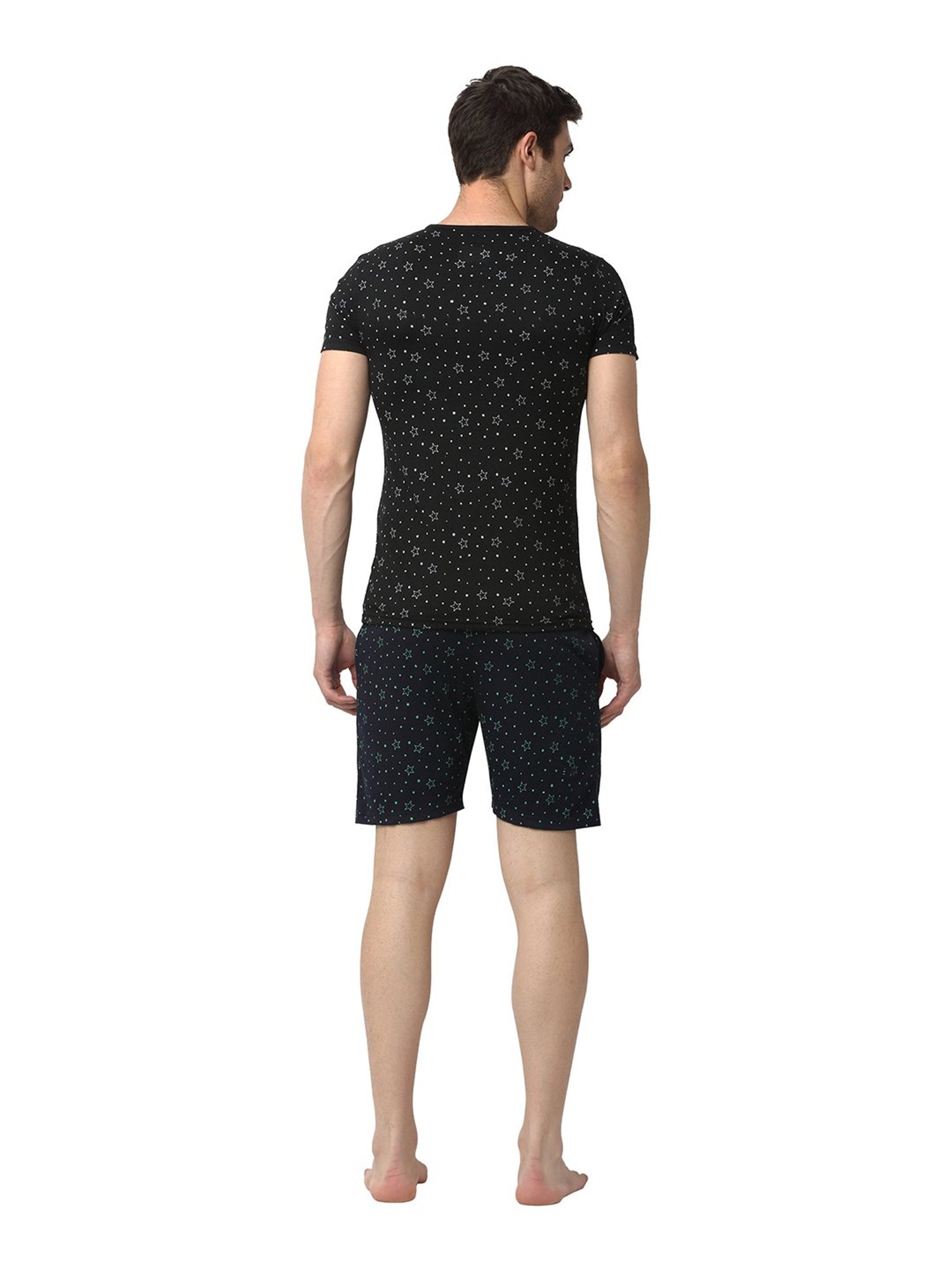 Crimsoune Club White Cotton Regular Fit Printed Lounge Shorts