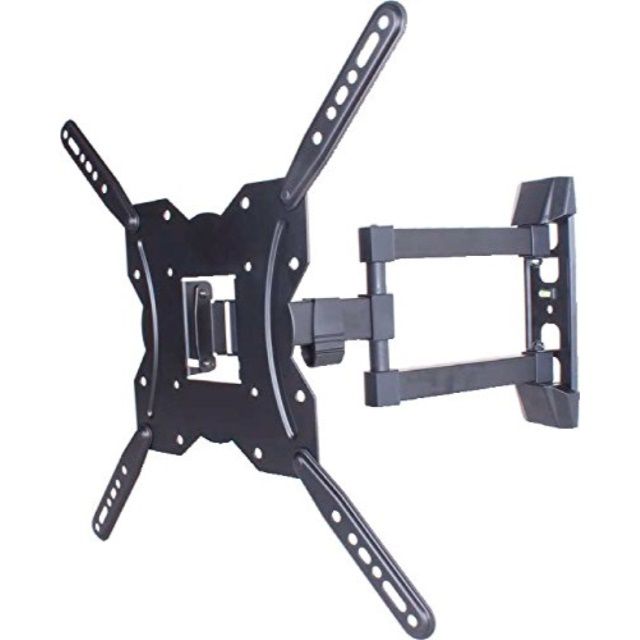onn 63607253 ultra slim fullmotion 23"55" tv mount, black w/builtinlevel